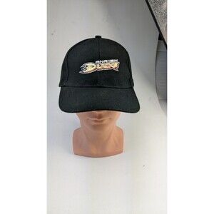 Anaheim Ducks New Era Hat OSFM Adjustable Hook & Loop Black Pre-owned